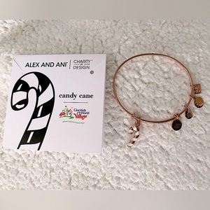 Limited Edition NWT Alex & Ani Candy Cane Holiday Christmas Charm Bracelet